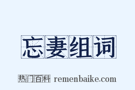 忘妻组词是什么意思的图片